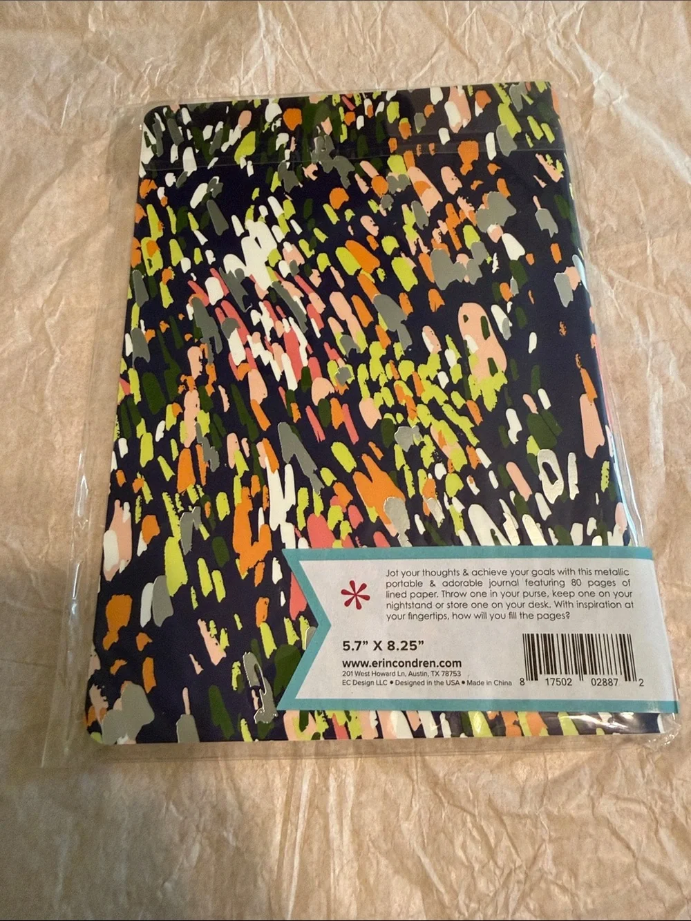 Erin Condren Jot Your Thought Notebook - Navy with Pink, Green, Orange, White